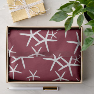 Starfish Pattern Maroon Red Tissue Paper