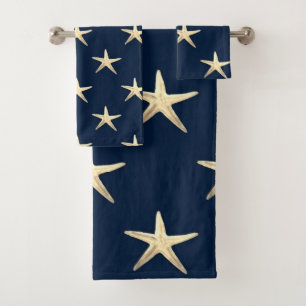 Starfish pattern on Solid Background  Bath Towel Set