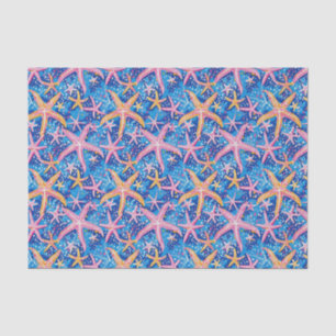 Starfish Pattern Pink and Blue Decoupage Tissue Paper