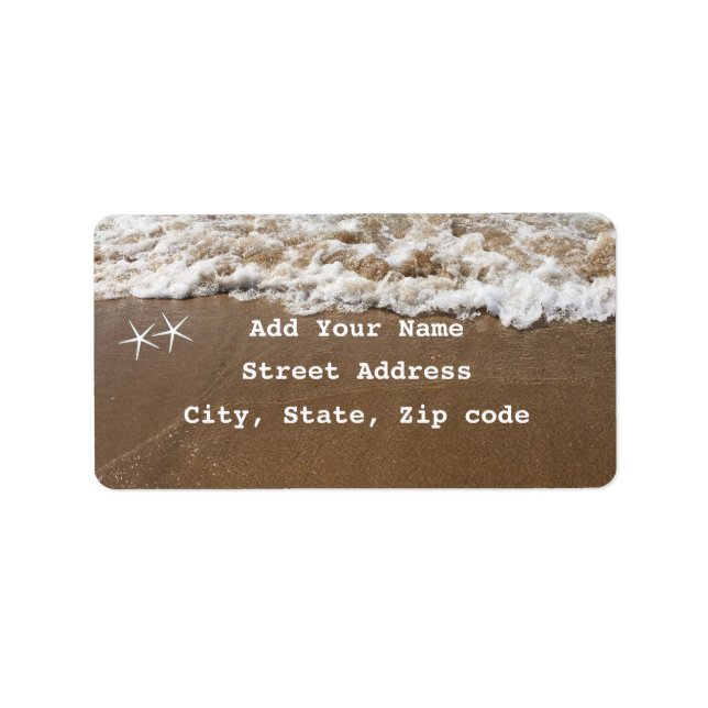 Starfish Patterns Beach Nautical Weddings Cute Label (Front)