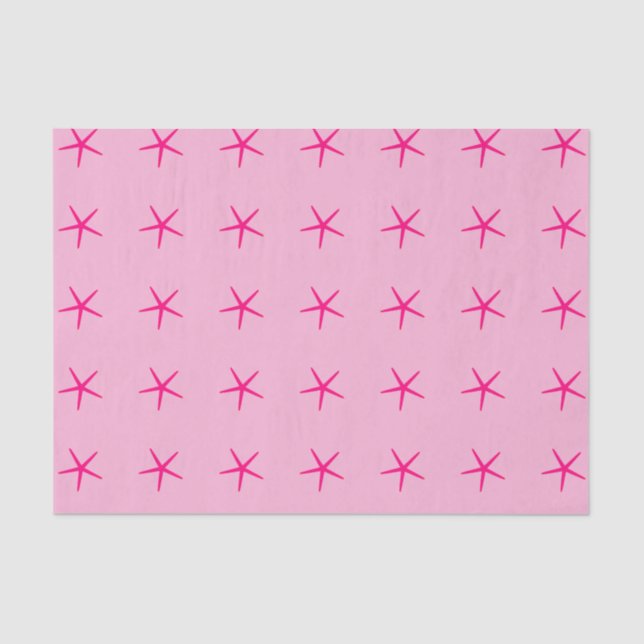 Starfish Patterns Pink Birthdays Weddings Custom Tissue Paper (Front)