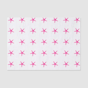 Starfish Patterns Pink White Beach Birthdays Cute Tissue Paper