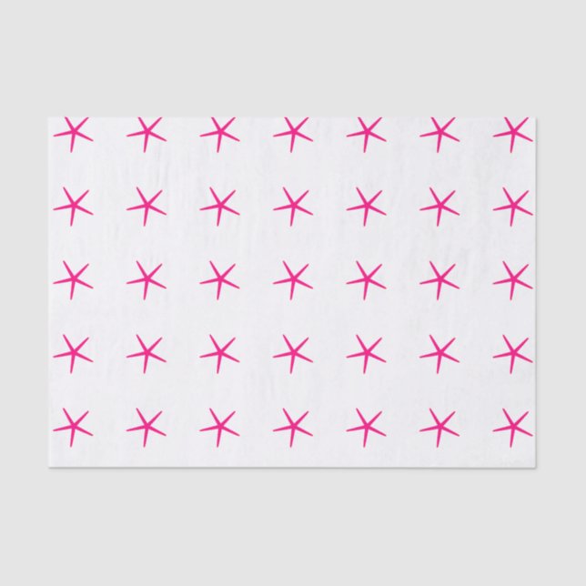 Starfish Patterns Pink White Beach Birthdays Cute Tissue Paper (Front)