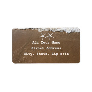 Starfish Patterns Sandy Beach Nautical Weddings Label