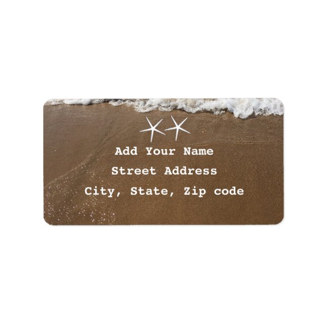 Starfish Patterns Sandy Beach Nautical Weddings Label (Front)
