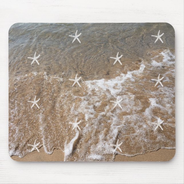 Starfish Patterns White Water Beach Nautical Gift Mouse Mat (Front)