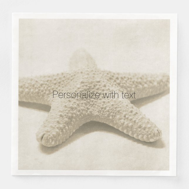 Starfish Personalised Napkin (Front)