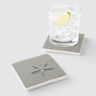 Starfish Photo Beach House Marble Coaster