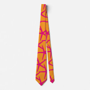 Starfish Pink Orange Nautical Beach Style Colourfu Tie
