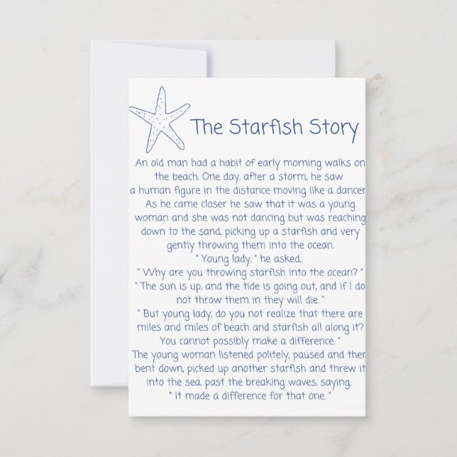 Starfish poem, the Starfish story, Foster mum gift (Front)