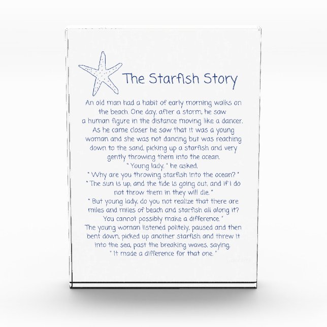 Starfish poem, the Starfish story, Foster mum gift Photo Block (Front)
