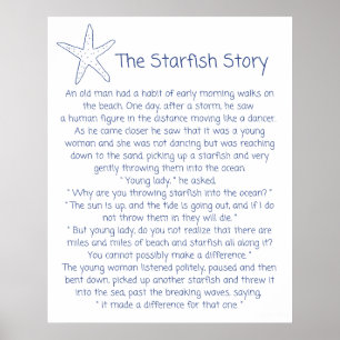 Starfish poem, the Starfish story, Foster mum gift Poster