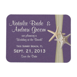 Starfish Purple Save the Date Magnet