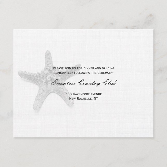 Starfish Reception Card - Black (Front)
