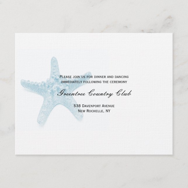 Starfish Reception Card - Blue (Front)