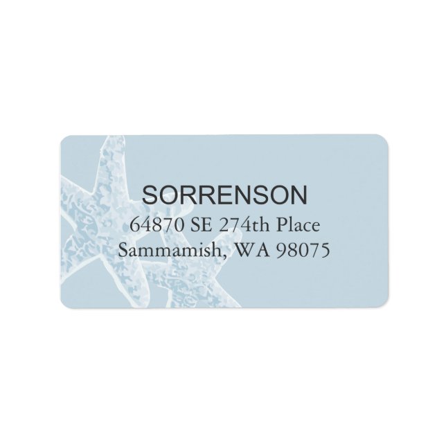 Starfish Return Address Label (Front)