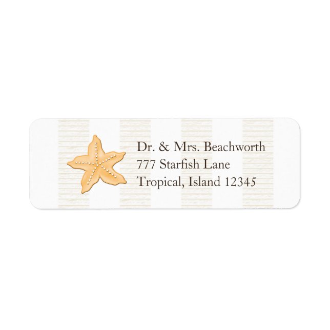 Starfish Return Address Labels Custom (Front)