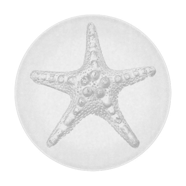 Starfish Round Glass Cutting Board (Front)