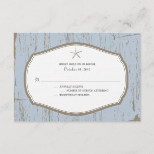 Starfish Rustic Beach Wedding RSVP Card