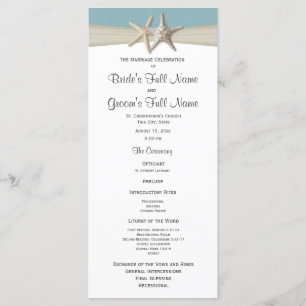 Starfish Rustic Wedding Program Programme