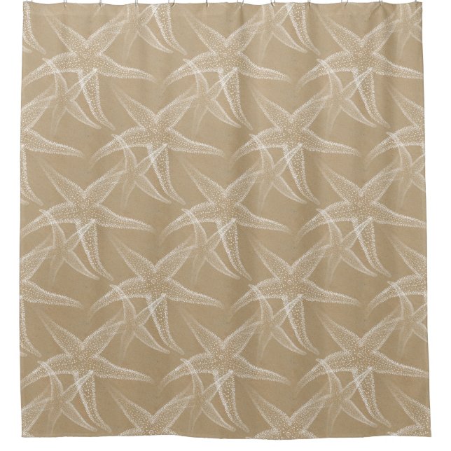 Starfish Sand Beach Shower Curtain (Front)