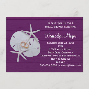 Starfish Sand Dollar Bridal Shower Invitations