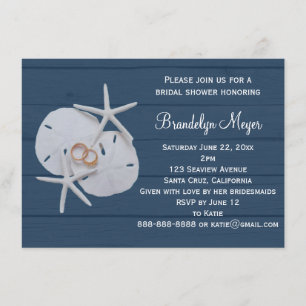 Starfish Sand Dollar Bridal Shower Invitations