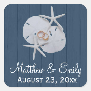 Starfish Sand Dollar Wedding Favour Stickers