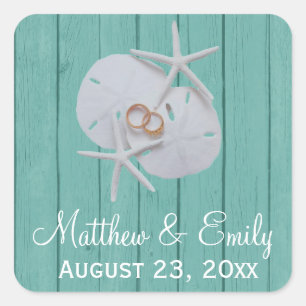 Starfish Sand Dollar Wedding Favour Stickers