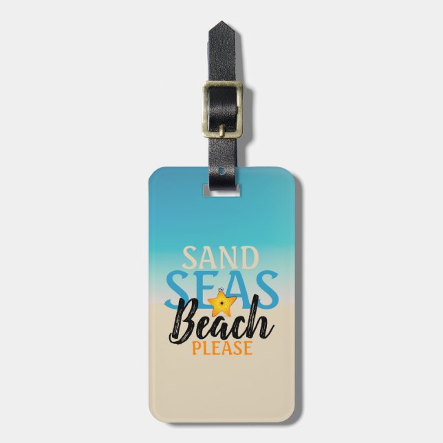 Starfish Sand Seas Beach Luggage Tag (Front Vertical)