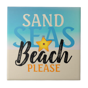 Starfish Sand Seas Beach Tile