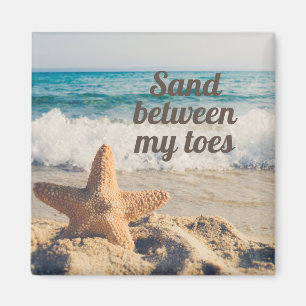 Starfish Sandy Beach Ocean Sand Between Toes Magnet