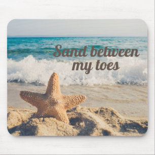 Starfish Sandy Beach Ocean Sand Between Toes Mouse Mat