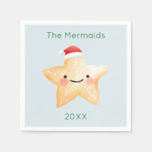 Starfish Santa Christmas Napkin