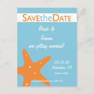 Starfish Save the Date Announcement Postcard