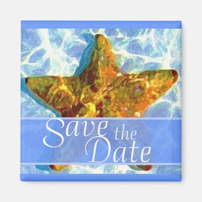 Starfish Save the Date Magnet (Front)