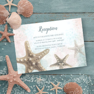 Starfish Sea Nautical Beach Wedding Reception Card