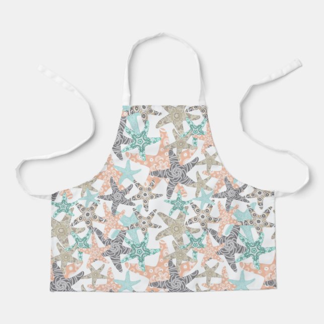 Starfish Seamless Pattern Apron (Front)