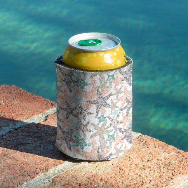 Starfish Seamless Pattern Can Cooler (In Situ Pool)