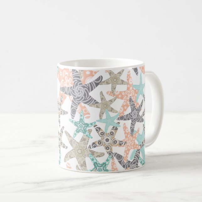 Starfish Seamless Pattern Coffee Mug (Front Right)