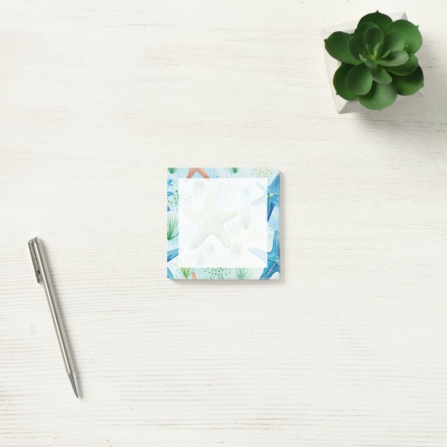Starfish Seamless Pattern Post-it Notes (Office)