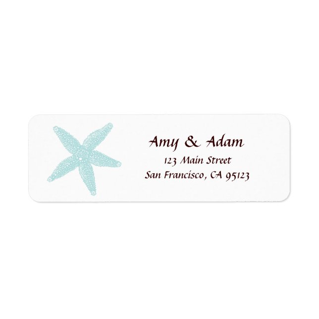 Starfish Seashell Return Address Label (Front)
