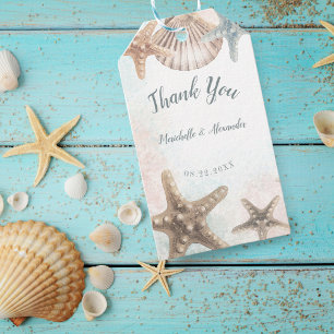 Starfish Seashell Tropical Beach Wedding Favor Gift Tags