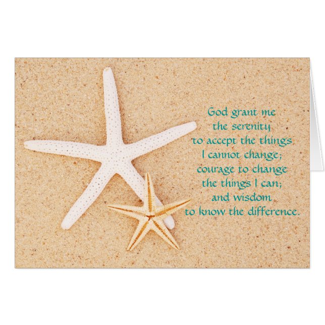 Starfish Serenity Prayer Card (Front Horizontal)