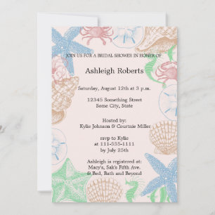 Starfish Shells Beach Invitation