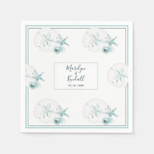 Starfish Shells Modern Elegant Beach Wedding Party Napkin