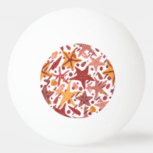 Starfish Shells: Scandinavian Sea Pattern Ping Pong Ball