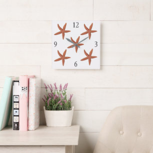 Starfish - Sherman Denton Fish Lithograph Square Wall Clock