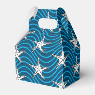 Starfish Sketch Blue Wave Patterns Favour Box