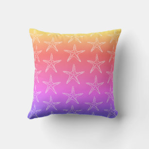 Starfish Sketch Pattern On Pastel Colours Cushion